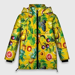 Куртка зимняя женская Лето Фрукты, цвет: 3D-красный