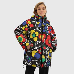Куртка зимняя женская Узор Цветочный сон, цвет: 3D-светло-серый — фото 2