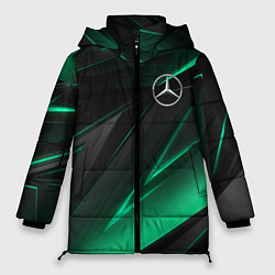 Куртка зимняя женская MERCEDES-BENZ AMG NEON STRIPES PETRONAS, цвет: 3D-черный