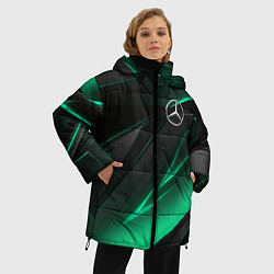 Куртка зимняя женская MERCEDES-BENZ AMG NEON STRIPES PETRONAS, цвет: 3D-светло-серый — фото 2