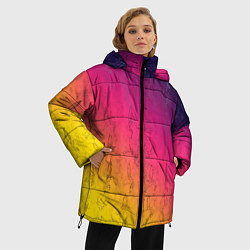 Куртка зимняя женская Паттерн с воздушной гимнастикой, цвет: 3D-красный — фото 2