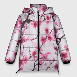Куртка зимняя женская Мазки весны, цвет: 3D-красный