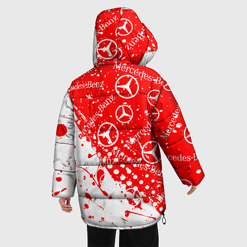 Женская зимняя куртка Mercedes Паттерн Брызги красок / 3D-Красный – фото 4