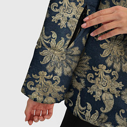 Куртка зимняя женская Классические узоры цветы, цвет: 3D-светло-серый — фото 2