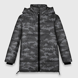 Куртка зимняя женская Тёмно-Серый Камуфляж Рыбака, цвет: 3D-черный