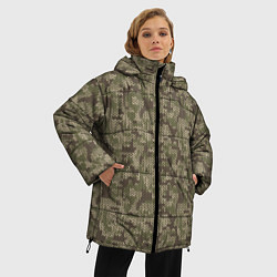 Куртка зимняя женская Вязаный Лесной Камуфляж, цвет: 3D-светло-серый — фото 2