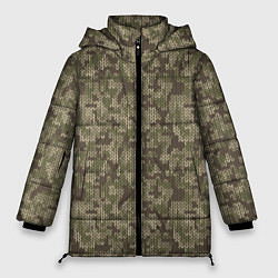 Женская зимняя куртка Вязаный Лесной Камуфляж