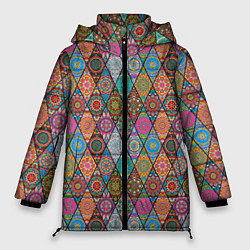Куртка зимняя женская Мандалы Текстура, цвет: 3D-черный