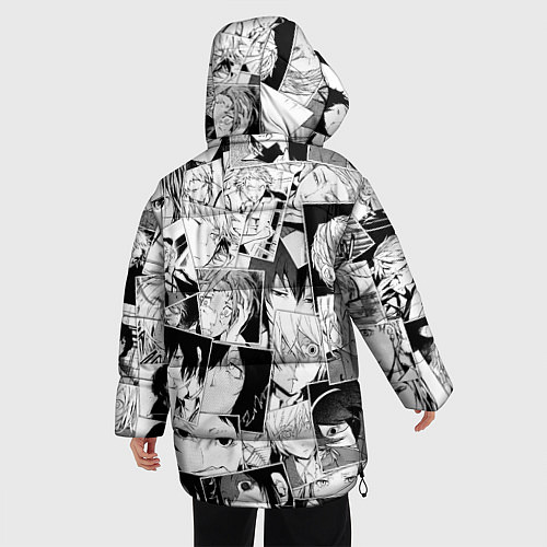 Женская зимняя куртка Bungo Stray Dogs pattern / 3D-Черный – фото 4