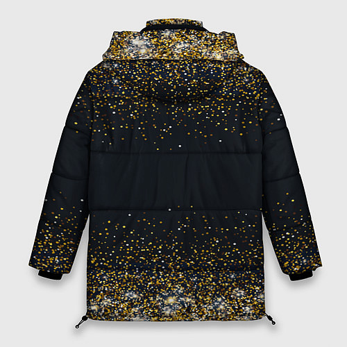 Женская зимняя куртка Золотые блестки на темном фоне Сияющий глиттер, бл / 3D-Светло-серый – фото 2