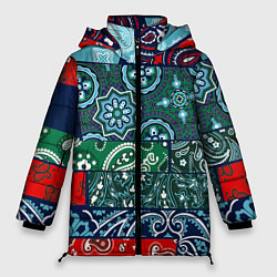 Женская зимняя куртка Лоскуты Бандан