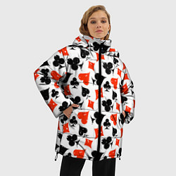 Куртка зимняя женская Пика, Черва, Крестя, Бубна, цвет: 3D-светло-серый — фото 2