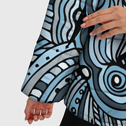 Куртка зимняя женская Абстрактный узор в дудл стиле Рисунок от руки Лини, цвет: 3D-черный — фото 2