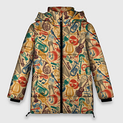 Куртка зимняя женская Инструменты Музыкальные, цвет: 3D-светло-серый