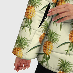 Куртка зимняя женская Побеги ананасов, цвет: 3D-черный — фото 2