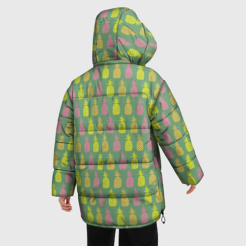 Женская зимняя куртка Шествие ананасов / 3D-Черный – фото 4