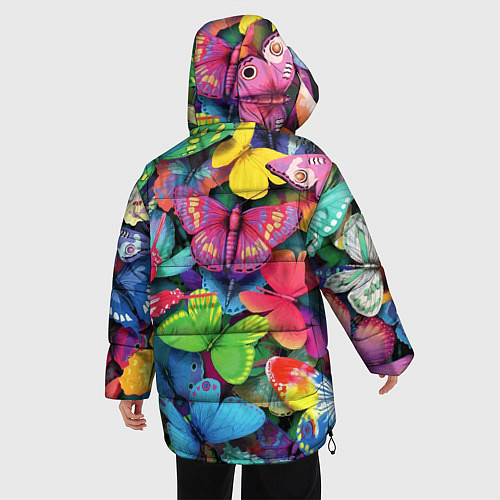Женская зимняя куртка Стая бабочек Pattern / 3D-Черный – фото 4