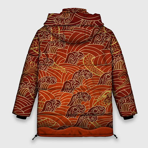 Женская зимняя куртка Япония Волны / 3D-Красный – фото 2