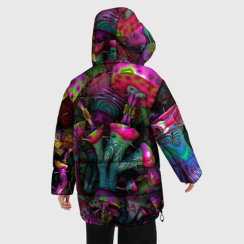 Женская зимняя куртка Вот такие грибочки Pattern Психоделика / 3D-Светло-серый – фото 4