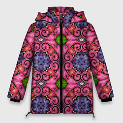 Куртка зимняя женская Калейдоскоп 3D, цвет: 3D-светло-серый
