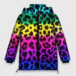 Куртка зимняя женская Leopard Pattern Neon, цвет: 3D-черный