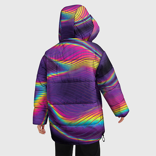 Женская зимняя куртка Neon fashion pattern Wave / 3D-Светло-серый – фото 4