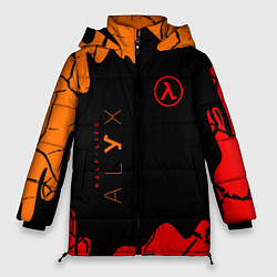 Куртка зимняя женская Half-life потёки, цвет: 3D-красный