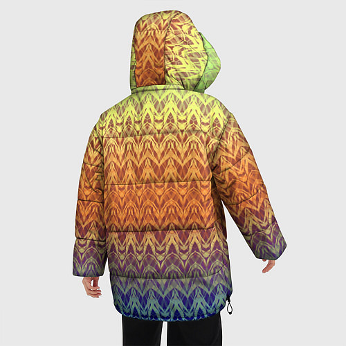 Женская зимняя куртка Модный современный узор зигзаг / 3D-Черный – фото 4