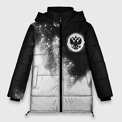 Куртка зимняя женская РОССИЯ - ГЕРБ - Краска, цвет: 3D-черный