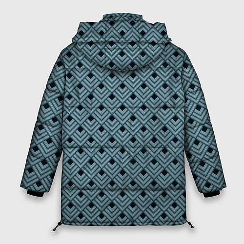 Женская зимняя куртка Абстракция из разноцветных квадратов / 3D-Светло-серый – фото 2