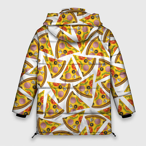 Женская зимняя куртка Кусочки вкусной пиццы / 3D-Красный – фото 2