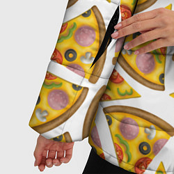Куртка зимняя женская Кусочки вкусной пиццы, цвет: 3D-красный — фото 2