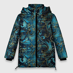 Куртка зимняя женская Blue Abstract Узоры, цвет: 3D-светло-серый