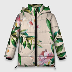 Куртка зимняя женская Цветы Летние, цвет: 3D-светло-серый