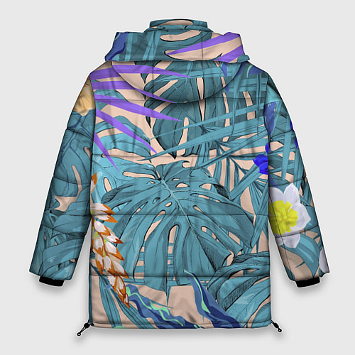 Женская зимняя куртка Цветы Цветущие Тропики / 3D-Красный – фото 2