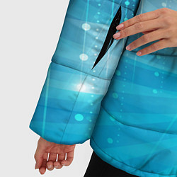 Куртка зимняя женская Линии на голубом фоне, цвет: 3D-светло-серый — фото 2
