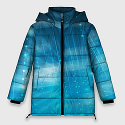 Женская зимняя куртка Линии на голубом фоне