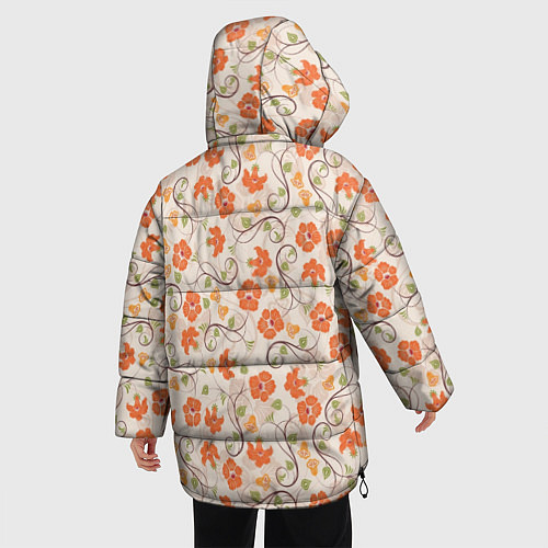 Женская зимняя куртка Оранжевый вьюнок / 3D-Черный – фото 4