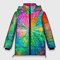 Куртка зимняя женская АБСТРАКЦИЯ РАДУЖНАЯ, цвет: 3D-светло-серый