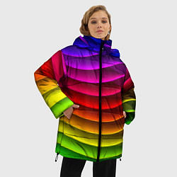 Куртка зимняя женская Color line neon pattern Abstraction Summer 2023, цвет: 3D-красный — фото 2