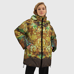 Куртка зимняя женская Абстрактный,цветной графический узор, цвет: 3D-светло-серый — фото 2