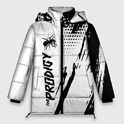 Куртка зимняя женская The prodigy - логотип, цвет: 3D-черный
