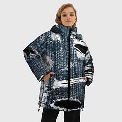 Куртка зимняя женская Джинсовое рваньё Fashion trend, цвет: 3D-черный — фото 2