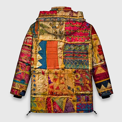 Женская зимняя куртка Пэчворк Лоскутное одеяло Patchwork Quilt / 3D-Светло-серый – фото 2