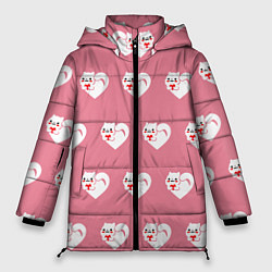 Женская зимняя куртка Орнамент сердце кот
