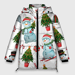 Куртка зимняя женская НОВОГОДНИЕ ПЕРСОНАЖИ NEW YEARS CHARACTERS, цвет: 3D-черный