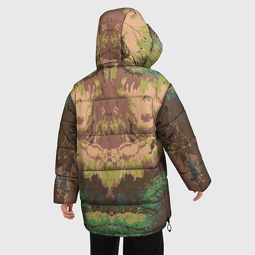 Женская зимняя куртка Цветной,абстрактный, графический рисунок / 3D-Черный – фото 4