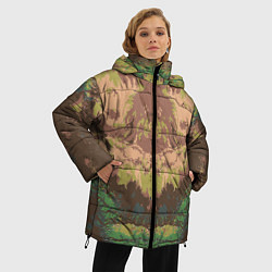 Куртка зимняя женская Цветной,абстрактный, графический рисунок, цвет: 3D-черный — фото 2