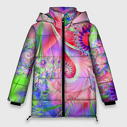 Куртка зимняя женская Абстракция, насыщенный узор, цвет: 3D-светло-серый