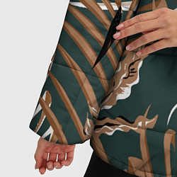 Куртка зимняя женская Цветы Приглушённые Тропики, цвет: 3D-светло-серый — фото 2